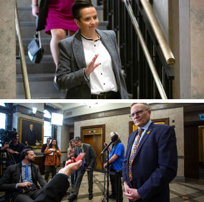 Top: Con MP Melissa Lantsman. Bottom: NDP MP Peter Julian.