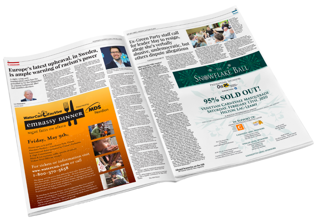 Newspaper layout mockups.