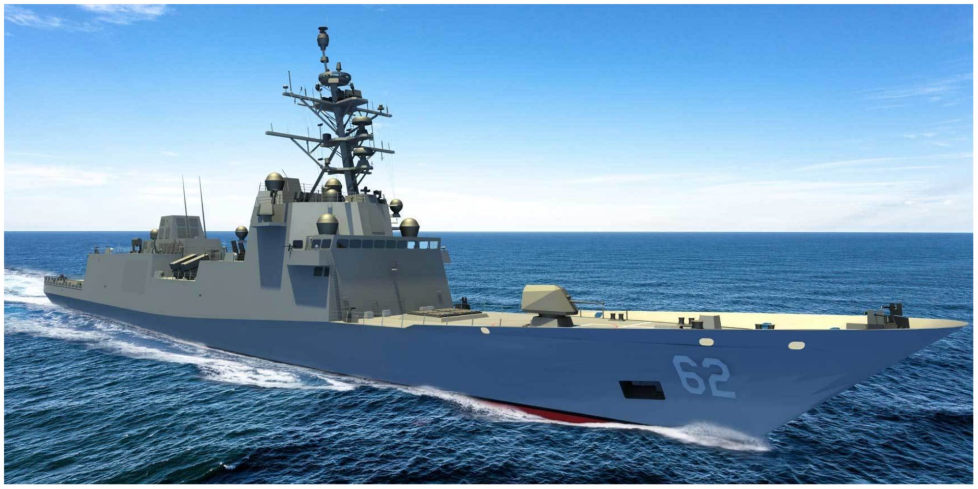 Canadian Surface Combatant model at the Sea Air Space 2023 expo