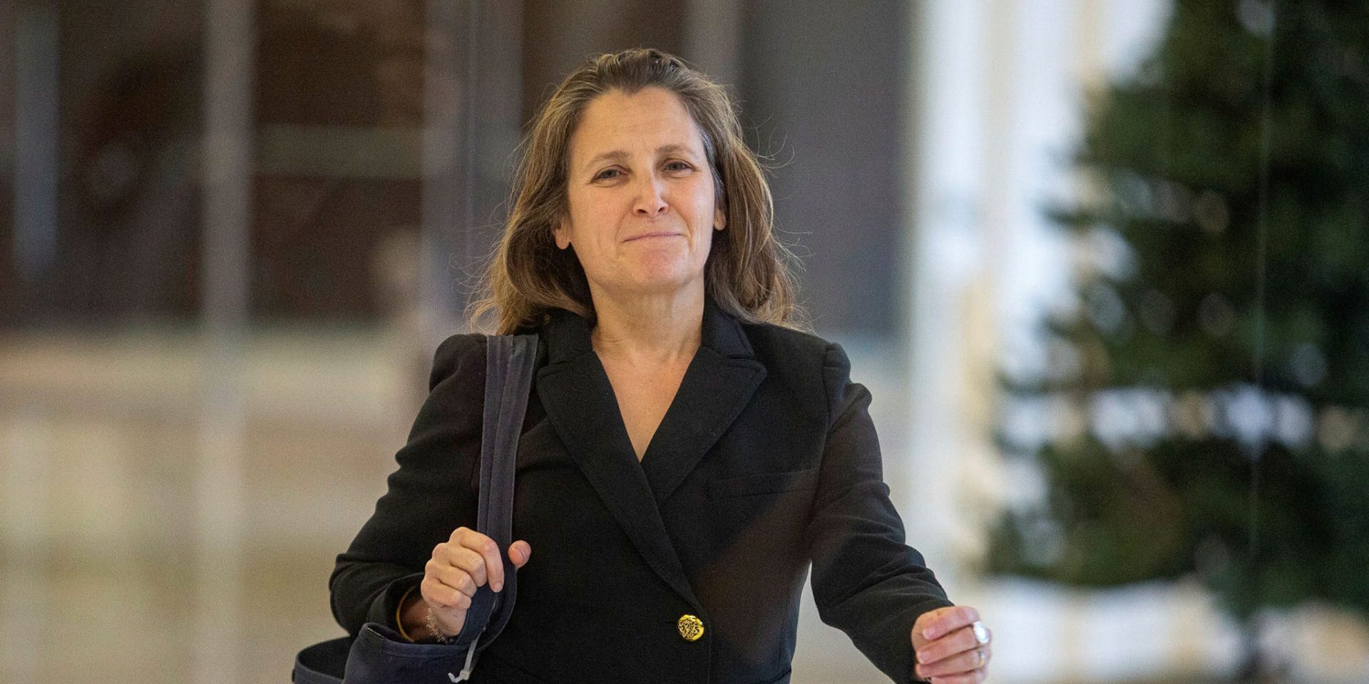Minister of Finance Chrystia Freeland arrives for the House of Commons standing committee on Finance meeting in Ottawa on  Nov. 28, 2022. The Hill Times photograph by Andrew Meade