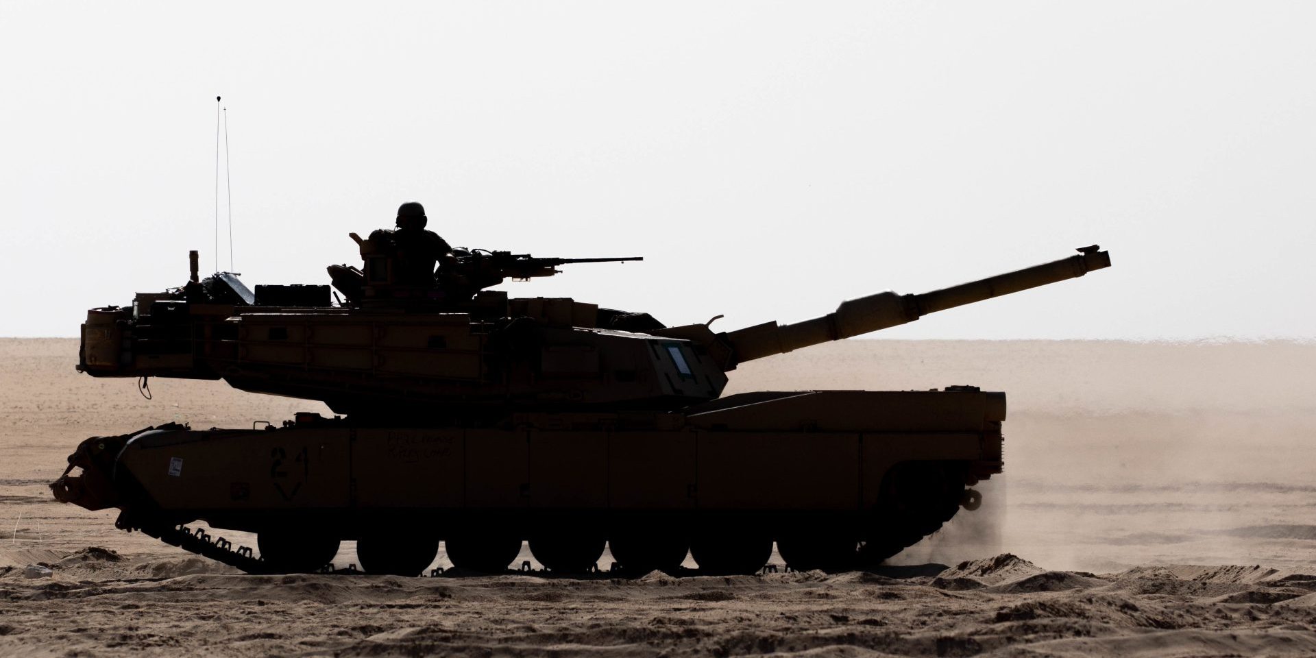 Soldiers move an M1 Abrams tank to the firing line to test fire its weapons during operations at the Udairi Range, Kuwait, May 3, 2021.

Photograph courtesy of the U.S. Department of Defense