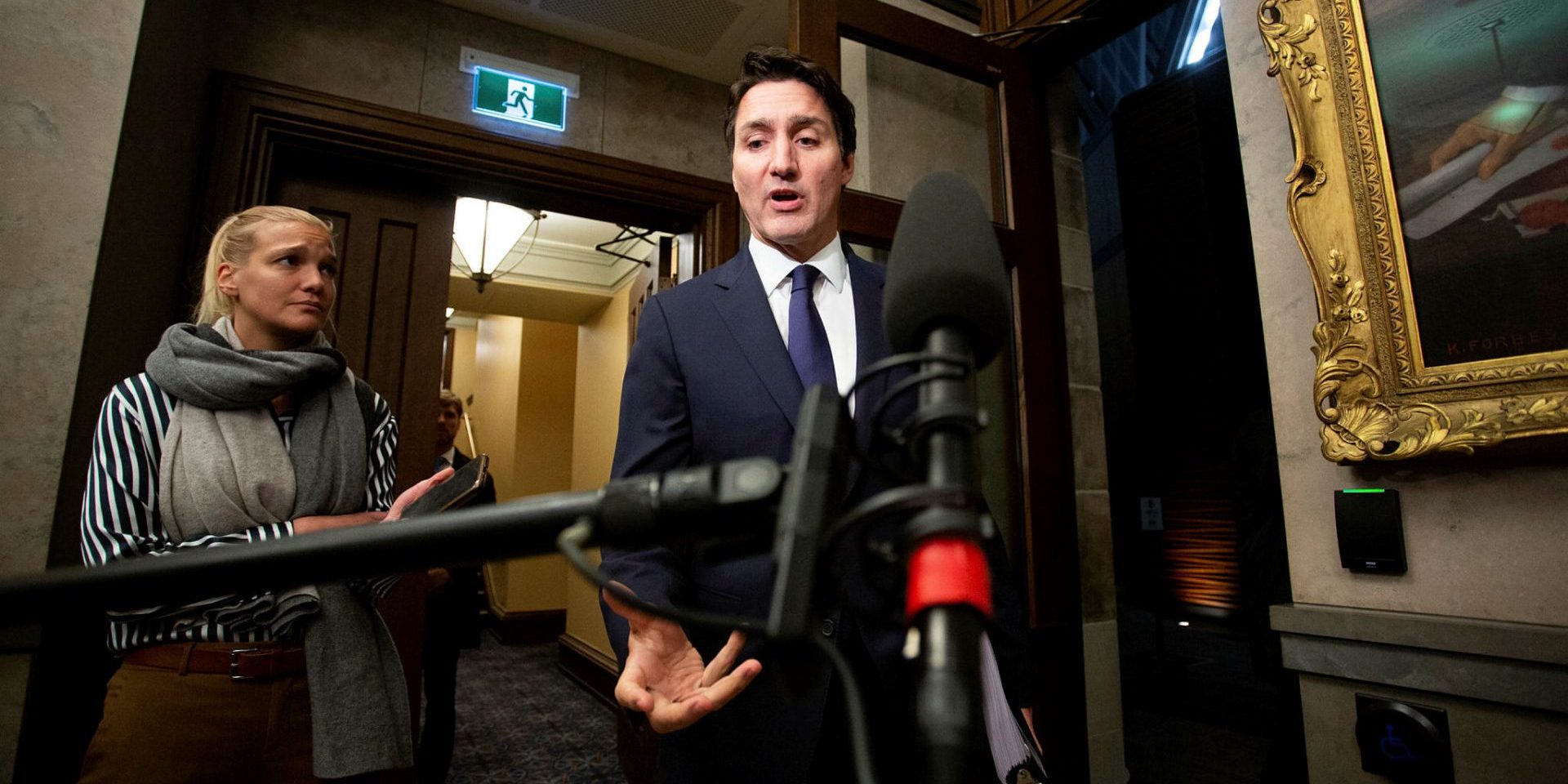 Prime Minister Justin Trudeau takes questions from reporters in the House of Commons foyer before Question Period on  Nov. 30, 2022. Andrew Meade