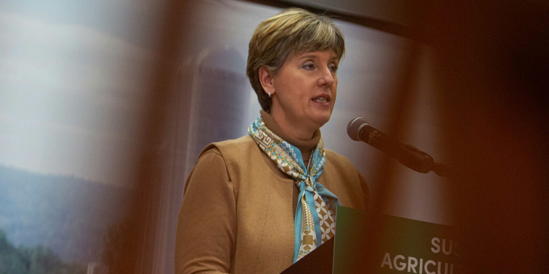 Minister of Agriculture and Agri-food Marie-Claude Bibeau, holds a press conference in Ottawa on  Dec. 12, 2022, to announce the launch of consultations for development of a sustainable agriculture strategy. The Hill Times photograph by Andrew Meade
