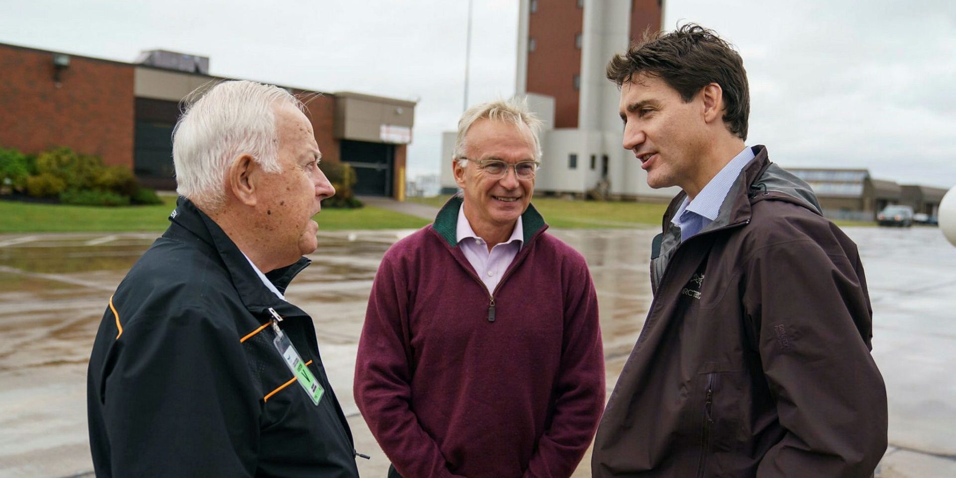 Liberal MP Sean Casey, centre, accompanied Prime Minister Justin Trudeau on his Sept. 27, 2022, tour of areas of Prince Edward Island affected by Hurricane Fiona. Photograph courtesy of the PMO