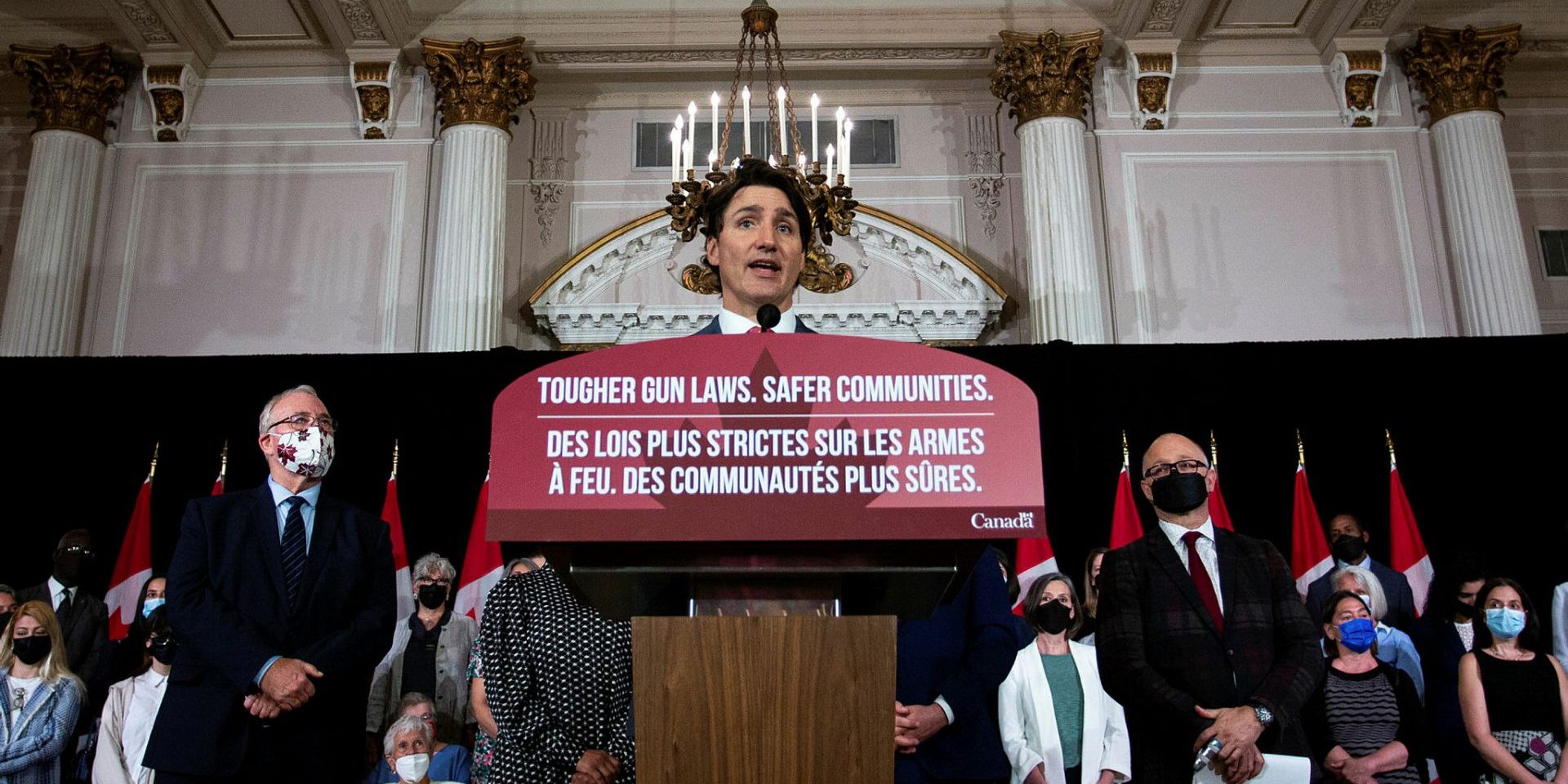 Prime Minister Justin Trudeau holds a press conference at the Chateau Laurier on May 30, 2022, to announce a ban on the sale, trade and import of handguns in Canada. Andrew Meade
