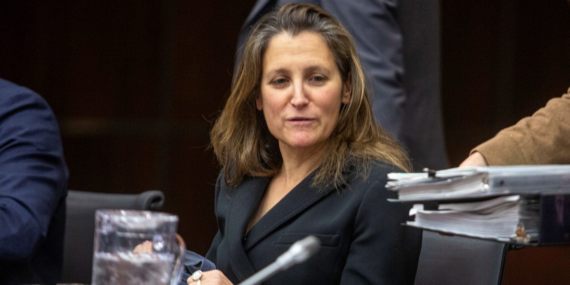 Minister of Finance Chrystia Freeland attends the House of Commons standing committee on Finance meeting in Ottawa on  Nov. 28, 2022. Andrew Meade