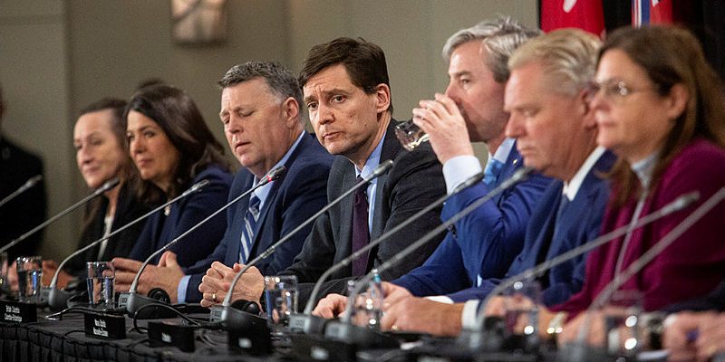 British Columbia Premier David Eby speaks during a press conference held by the Council of Federations in Ottawa on Feb. 7, 2023, after  the government’s updated healthcare deal with provinces was released. Andrew Meade
