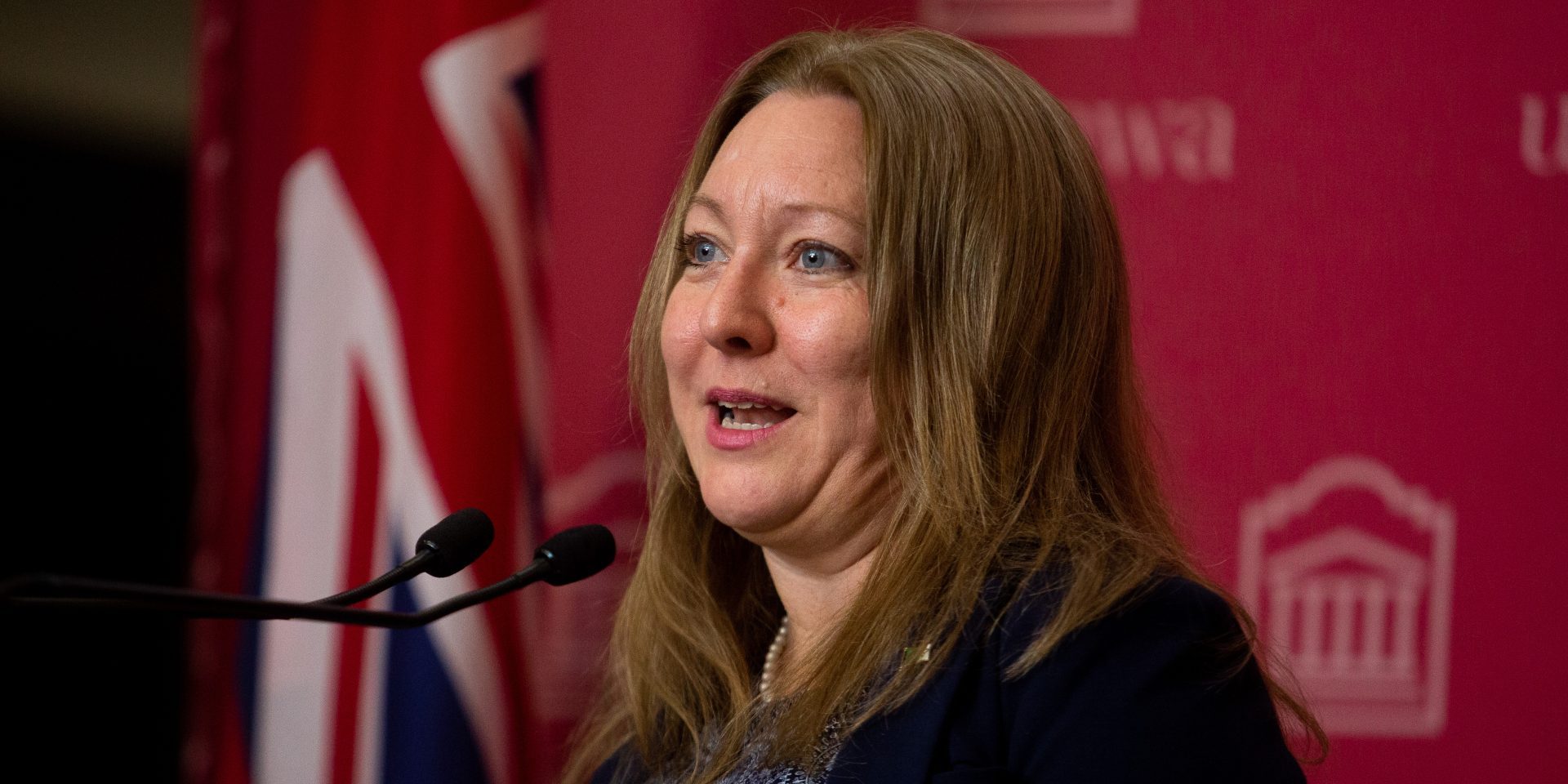 President of the Treasury Board Mona Fortier takes part in a news conference on Wednesday to announce an investment at the University Ottawa on Feb. 15, 2023, that will help the university create a number of French language programs of study. The Hill Times photograph by Andrew Meade