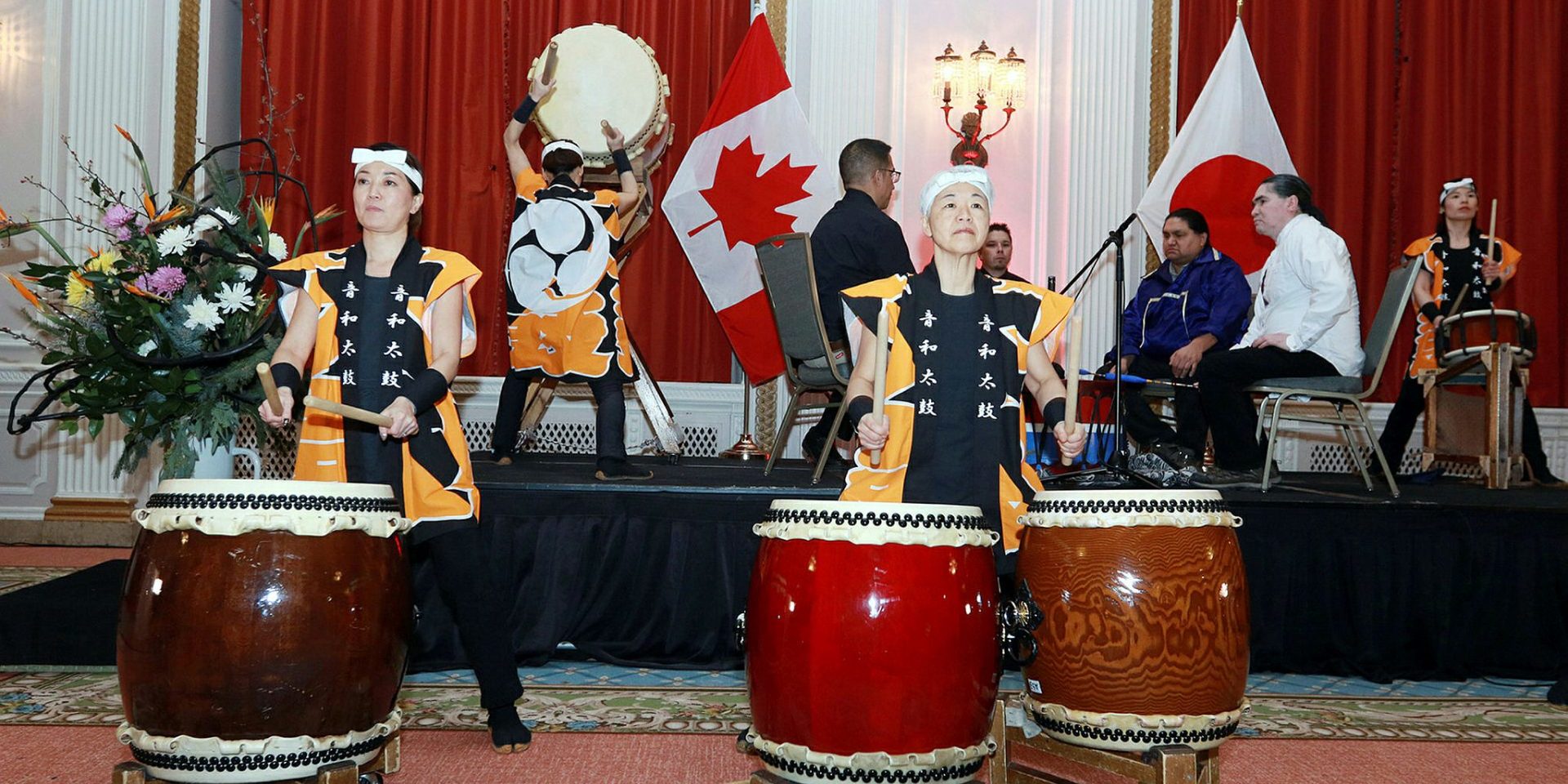 The drumming group Oto-Wa Taiko performs at the Château Laurier on Feb.13 during a party celebrating Japan’s national day and the Japanese emperor’s birthday.  Sam Garcia