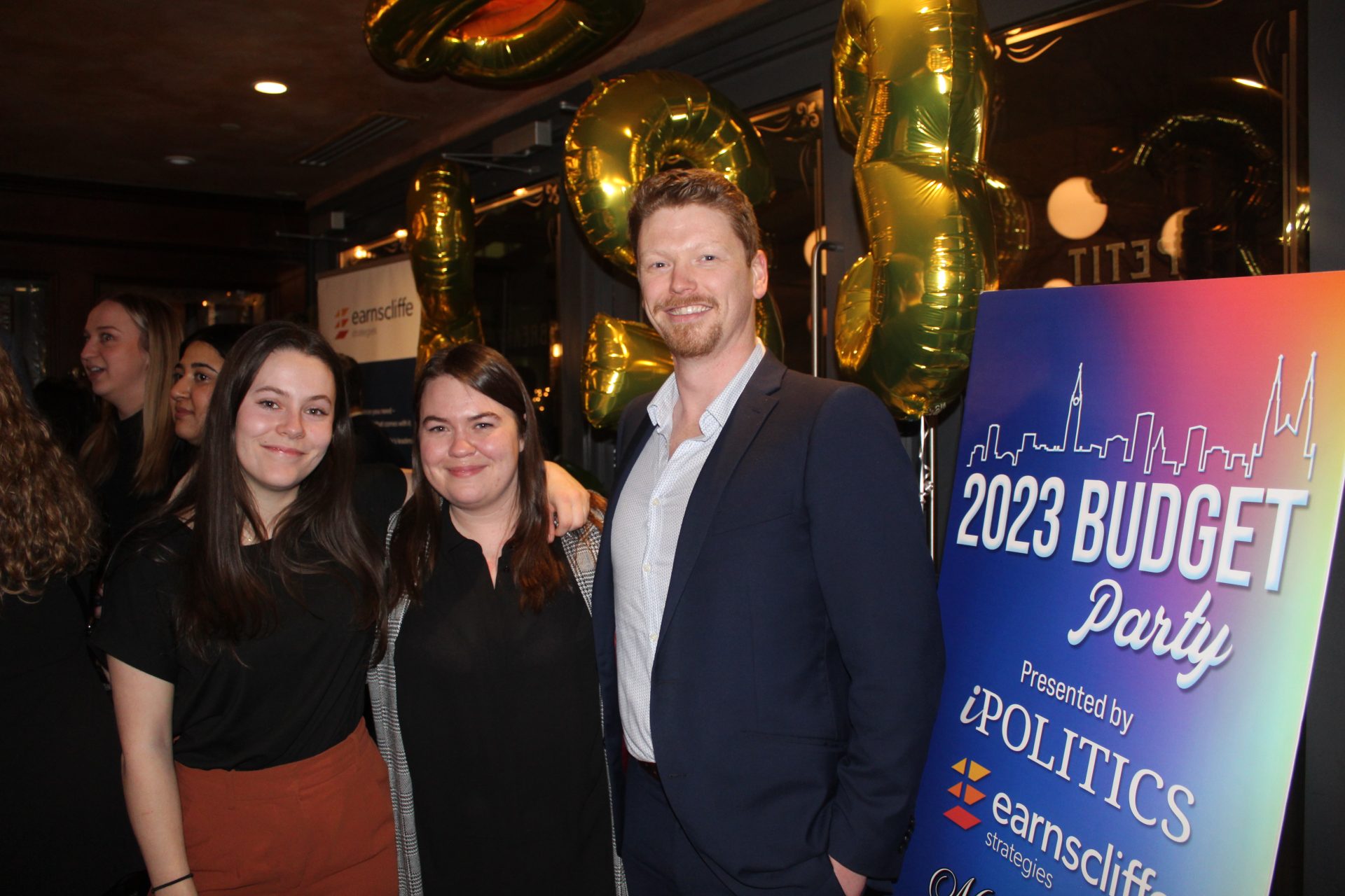 Earnscliffe Strategies Victoria Lachance, left, and Shailey Allison; and Canadian Fuels Association's John Braniff.