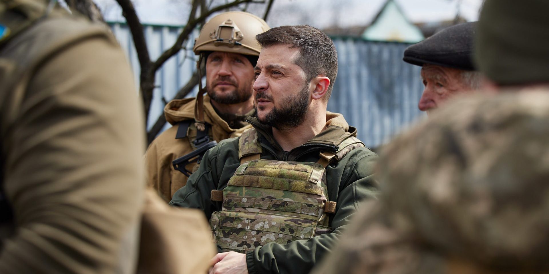 Ukrainian President Volodymyr Zelenskyy visits the city of Bucha on April 4, 2022. Photograph courtesy of the President of Ukraine/Flickr