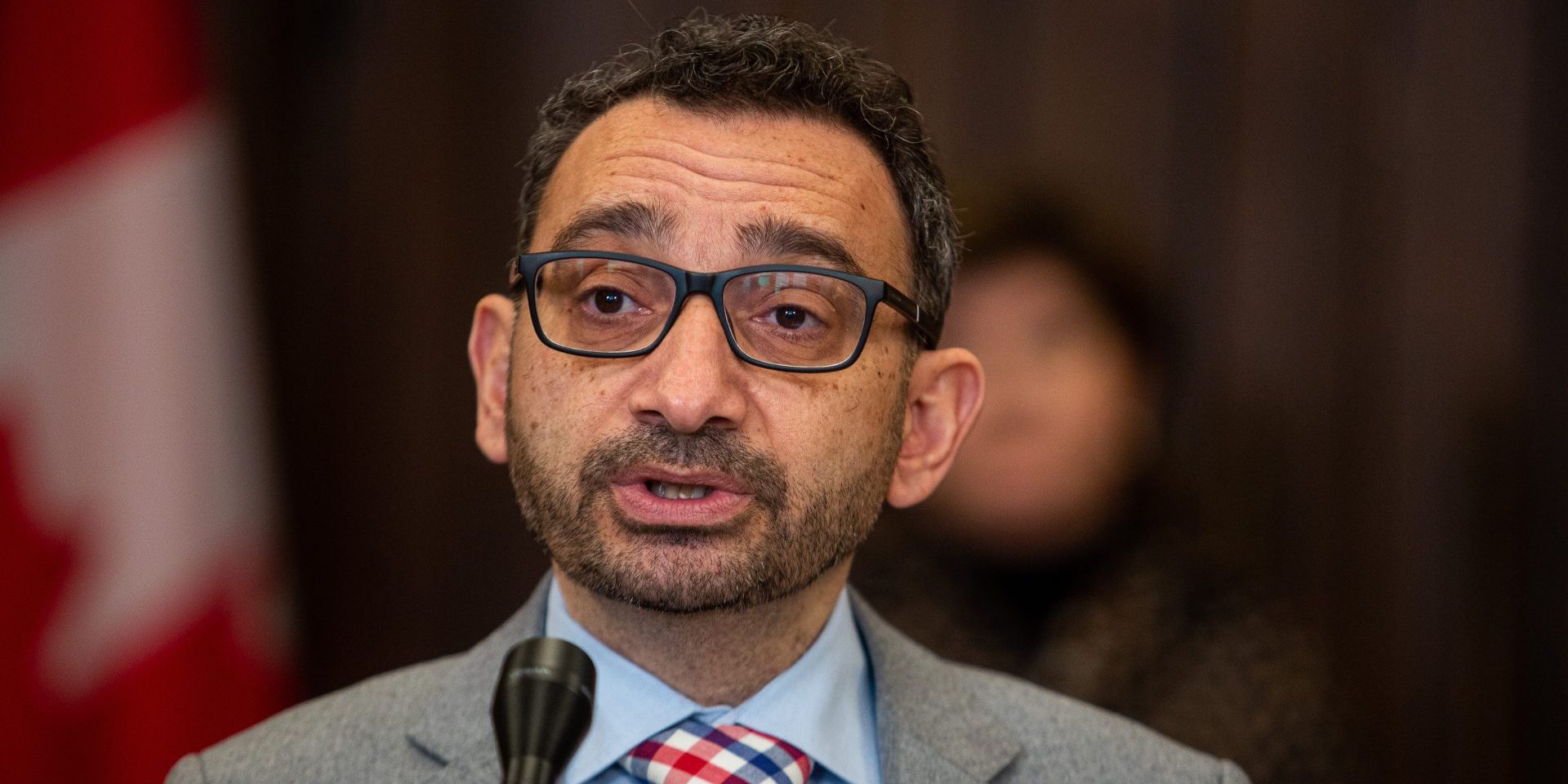 Minister of Transport Omar Alghabra speaks with reporters on March 27, 2023, after the Auditor General’s March 2023 reports are tabled in the House of Commons. The Hill Times photograph by Andrew Meade