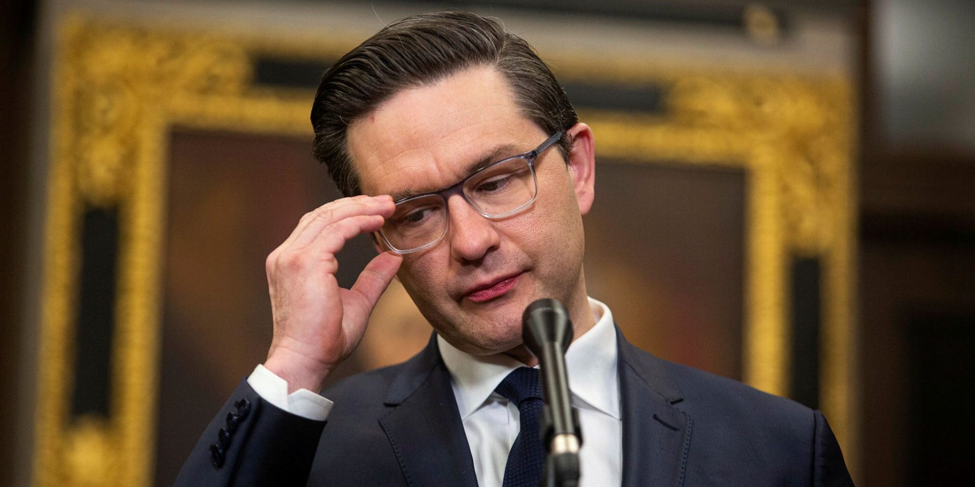 Conservative party leader Pierre Poilievre scrums with reporters before Question Period on  Dec. 7, 2022. Andrew Meade