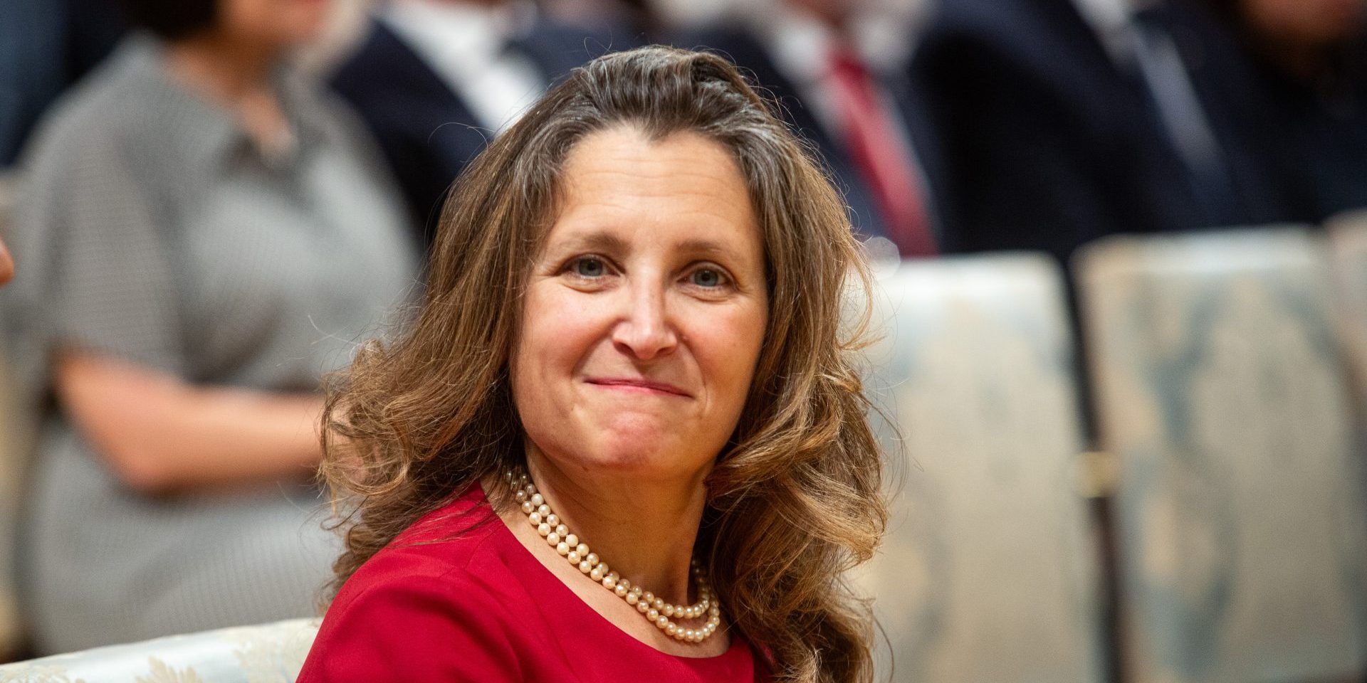 Deputy Prime Minister Chrystia Freeland attends a cabinet shuffle at Rideau Hall on July 26, 2023. The Hill Times photograph by Andrew Meade