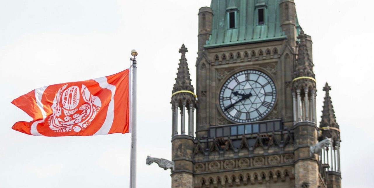 The Survivors flag raising at Parliament Hill on June 21, 2023. Andrew Meade