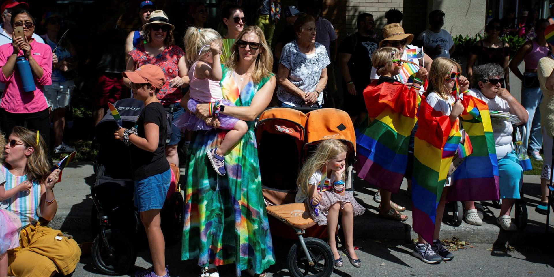 The Ottawa Pride parade passes onlookers along Kent Street on Aug. 28, 2022. Andrew Meade