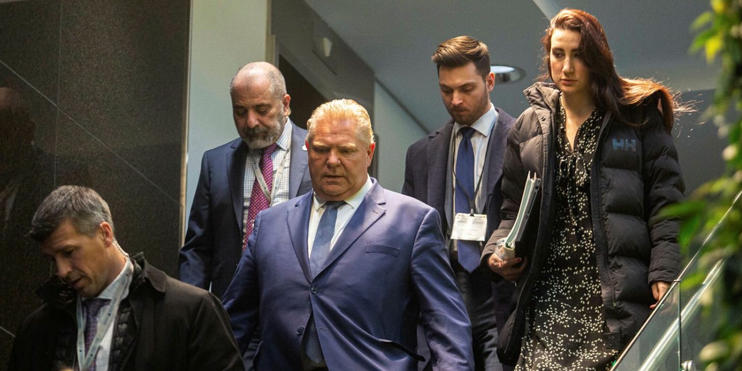 Ontario Premier Doug Ford leaves 90 Elgin St. in Ottawa on Feb. 7, 2023, after  a meetimng with fellow Premiers and the Prime Minister to discuss a healthcare deal. Ivana Yelich. Andrew Meade