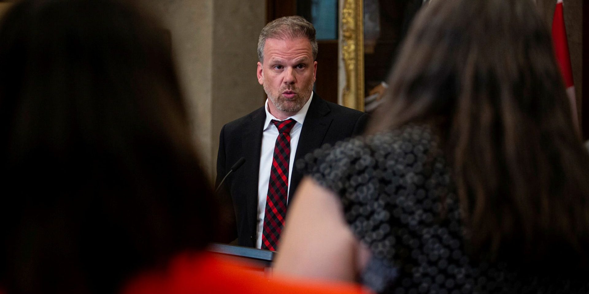 Government House leader Mark Holland holds a press conference in the House of Commons foyer on  June 21, 2023, to give an outline of the government’s accomplishments over the session. Andrew Meade