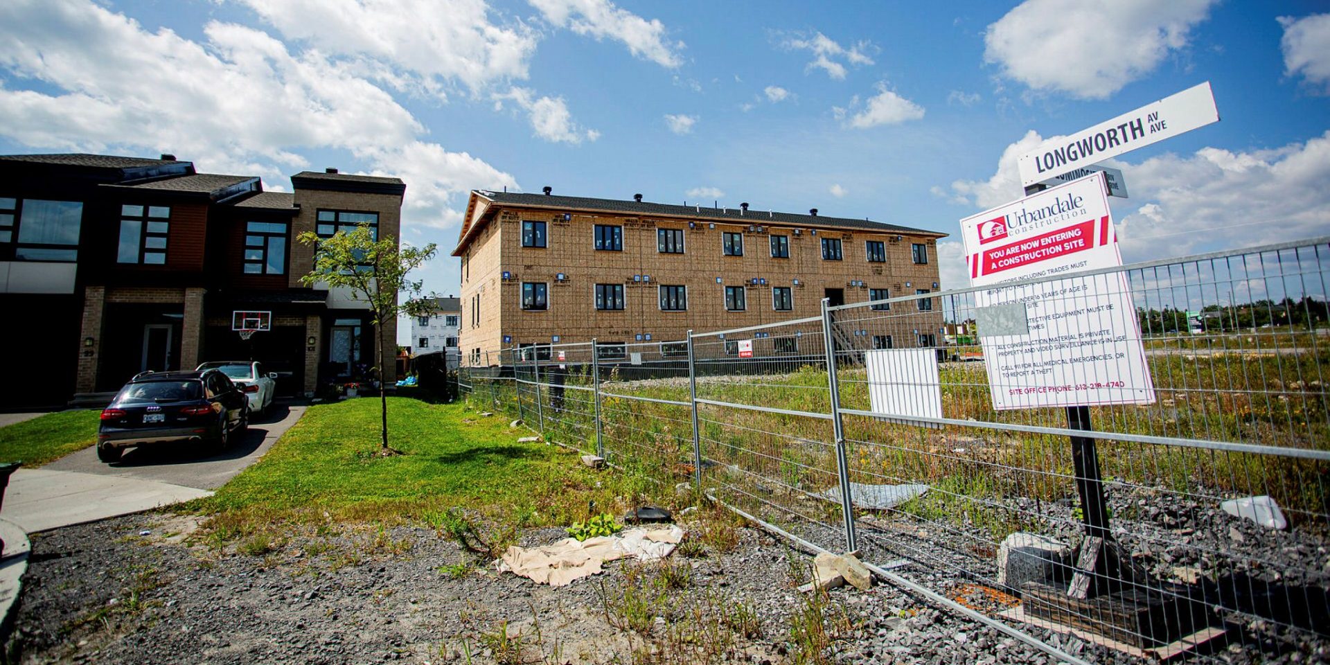 Housing construction in a Claridge Homes development at Findlay Creek in Ottawa is pictured on Aug. 22, 2023. Andrew Meade