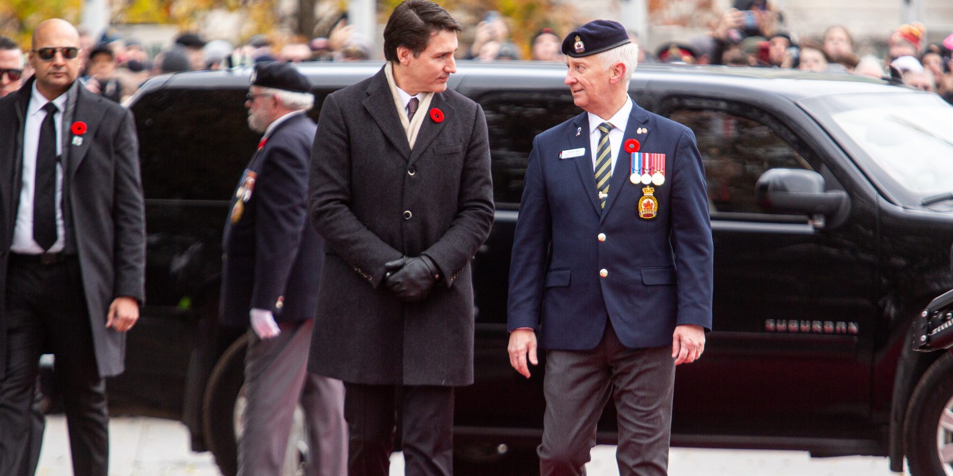Prime Minister Justin Trudeau arrives for the Remembrance Day ceremony at the National War Memorial in Ottawa on  Nov. 11, 2023. The Hill Times photograph by Andrew Meade