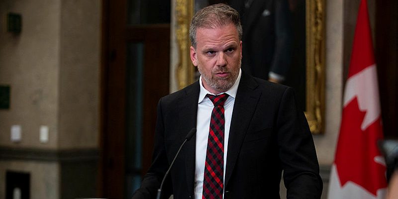 Government House leader Mark Holland holds a press conference in the House of Commons foyer on  June 21, 2023, to give an outline of the government’s accomplishments over the session. The Hill Times photograph by Andrew Meade