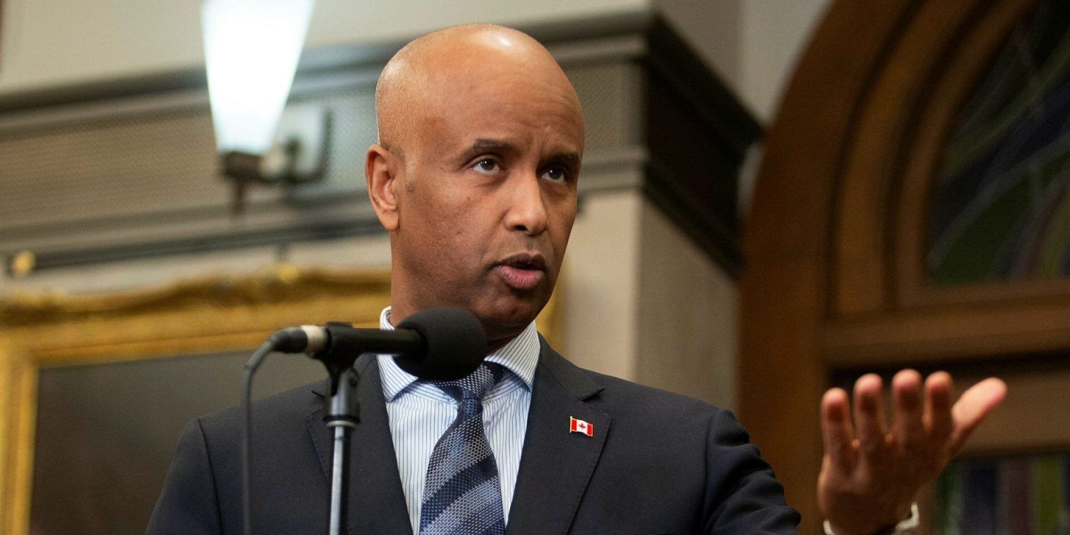 International Development Minister Ahmed Hussen pictured speaking to reporters before Question Period on Feb. 15, 2024. Canada can play a constructive role in Africa's Sahel region, but the Liberal government nor the Conservative Party are willing to spend the money to do so, writes Bhagwant Sandhu. The Hill Times photograph by Andrew Meade