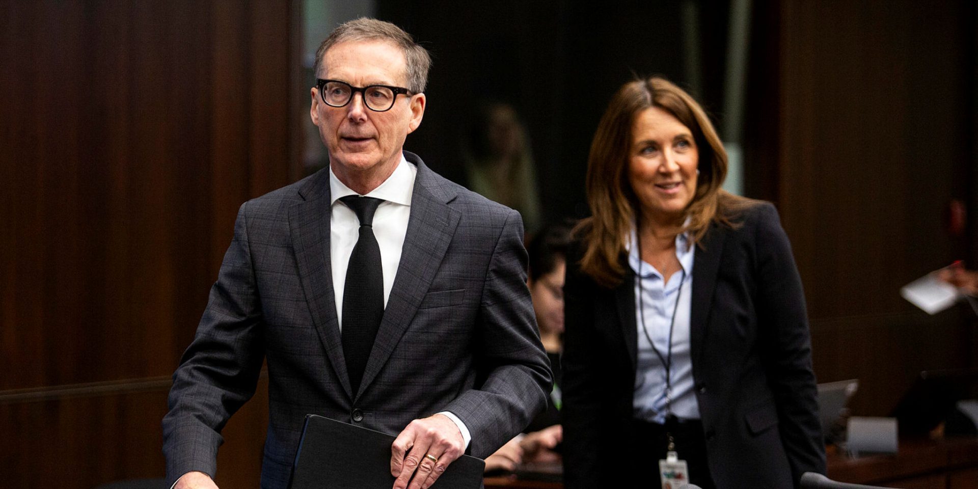 Bank of Canada Governor Tiff Macklem and Deputy Governor Carolyn Rogers appear before the House of Commons Standing Committee on Finance on  Feb. 1, 2024.