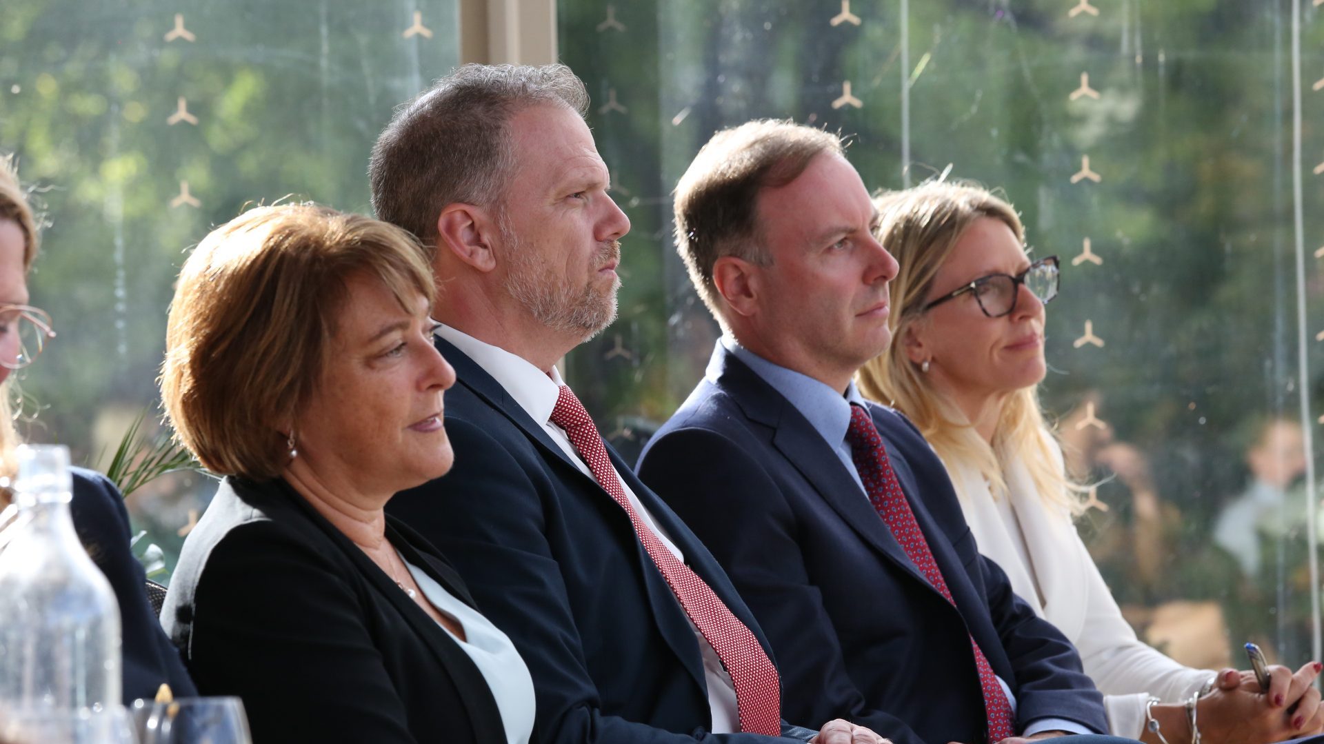 Beena Goldenberg, left, CEO of Organigram; Health Minister Mark Holland, Paul McCarthy, president of the Cannabis Council of Canada and, Tamra Lovi, CCC chair at the Cannabis Leadership Summit on Oct. 1 at the National Arts Centre.