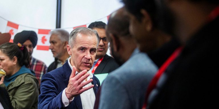 Prime Minister Mark Carney visits the campaign office in his home riding of Nepean on March 29, 2025. The Hill Times photograph by Andrew Meade