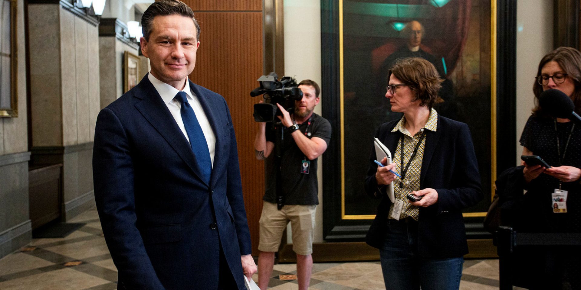 Conservative Party Leader Pierre Poilievre holds a press conference in the House of Commons foyer before Question Period on June 10, 2025. The Hill Times photograph by Andrew Meade