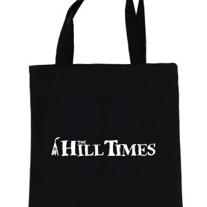 A picture of the famous Hill Times tote bag (black)