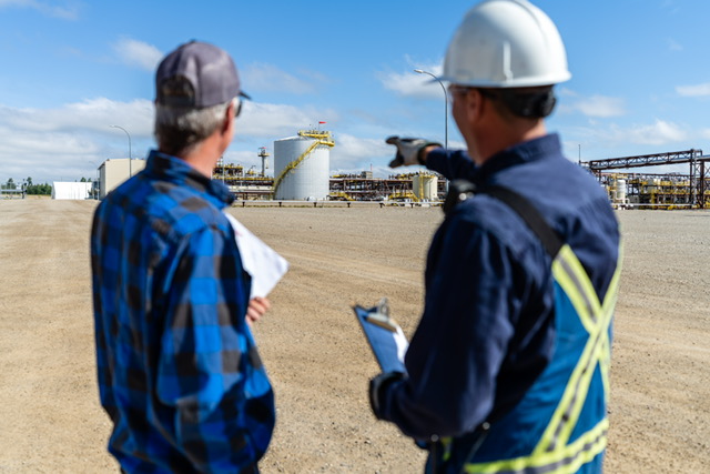 Blurred Field Workers Pointing to Plant