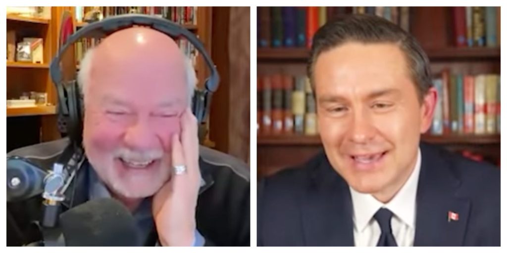 Pierre Poilievre and Peter Mansbridge