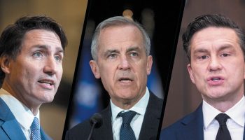 Justin Trudeau, left, Mark Carney, and Pierre Poilievre. The Hill Times photographs by Andrew Meade