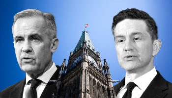 Mark Carney, left, and Pierre Poilievre