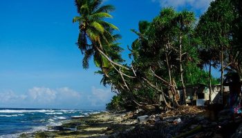 The South Pacific island Tuvalu. Photograph courtesy of Wikimedia Commons