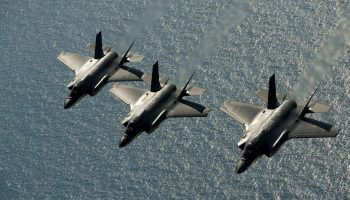 U.S. Air Force F-35A Joint Strike Fighters, taken in May 2013. Photograph courtesy of Wikimedia Commons/Master Sgt. John R. Nimmo Sr.