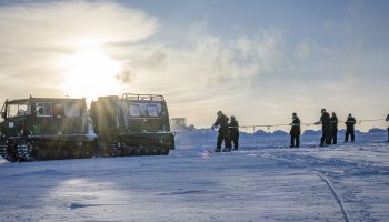 Members of 1st Battalion Royal 22e Régiment on skis are pulled by a Bandvagn 206 for a Skijoring exercise at Crystal City as part of Operation NANOOK-NUNALIVUT in Resolute, on March 7, 2024.

 

Photo by: Master Corporal Alana Morin, Joint Task Force - North, Yellowknife.