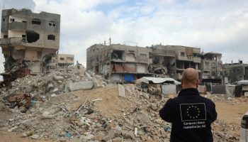 EU humanitarian aid worker. Photo taken Feb. 5, 2025. Photograph courtesy of Flickr/EU Civil Protection and Humanitarian Aid