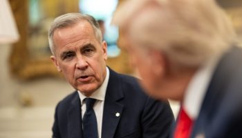 President Donald Trump meets with Canadian Prime Minister Mark Carney, Tuesday, May 6, 2025, in the Oval Office. Photograph courtesy of Flickr/The White House (Official White House Photo by Daniel Torok)