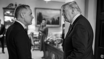 President Donald Trump greets Prime Minister of Canada Mark Carney, Tuesday, May 6, 2025, at the West Wing entrance of the White House. (Official White House Photo by Daniel Torok)