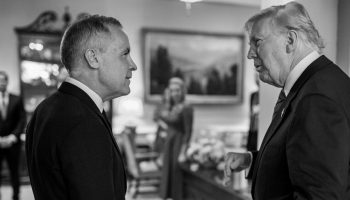 President Donald Trump greets Prime Minister of Canada Mark Carney, Tuesday, May 6, 2025, at the West Wing entrance of the White House. (Official White House Photo by Daniel Torok)