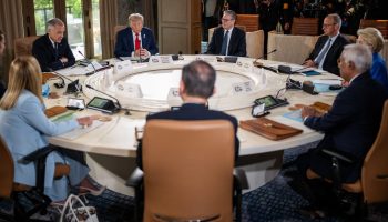 President Donald Trump participates in Session I of the G7 Summit, Monday, June 16, 2025, in Kananaskis, Alberta, Canada. (Official White House Photo by Daniel Torok)