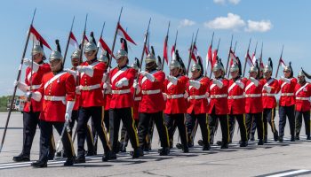 Members of The Royal Canadian Dragoons march during His Majesty King Charles III visit to Ottawa, Ontario, on May 27, 2025.

 

Photo by: Corporal Antoine Brochu, Canadian Forces Combat Camera
