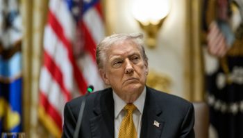 U.S. President Donald Trump hosts a bilateral lunch meeting with Hungarian Prime Minister Viktor Orban in the Cabinet Room, Friday, November 7, 2025. White House photograph by Daniel Torok