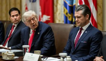 U.S. Secretary of State Marco Rubio, left, President Donald Trump, and Secretary of War Pete Hegseth.  (Official White House Photo by Daniel Torok)