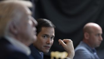 U.S. President Donald Trump and Secretary of State Marco Rubio monitor U.S. military operations in Venezuela, from Mar-a-Lago Club in Palm Beach, Florida, on Jan. 3, 2026. White House photograph courtesy Molly Riley