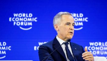 Special Address by Prime Minister Mark Carney at the World Economic Forum Annual Meeting 2026 in Davos-Klosters, Switzerland, Jan. 20, 2026. World Economic Forum photograph courtesy of Ciaran McCrickard