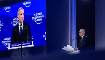 Special Address by Prime Minister Mark Carney at the World Economic Forum Annual Meeting 2026 in Davos-Klosters, Switzerland, Jan. 20, 2026. World Economic Forum photograph courtesy of Ciaran McCrickard
