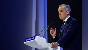 Special Address by Prime Minister Mark Carney at the World Economic Forum Annual Meeting 2026 in Davos-Klosters, Switzerland, Jan. 20, 2026. World Economic Forum photograph courtesy of Ciaran McCrickard